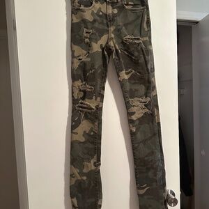 Camo stacked jeans